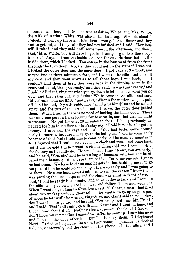 Leo Frank State's Exhibit B, part 2, Monday April 28, 1913