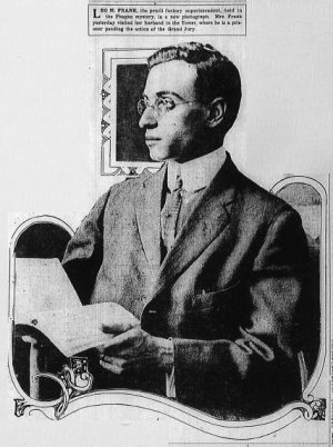 Leo M. Frank, the pencil factory superintendent, held in the Phagan mystery, in a new photograph. Mrs. Frank yesterday visited her husband in the Tower, where he is a prisoner pending the action of the Grand Jury.